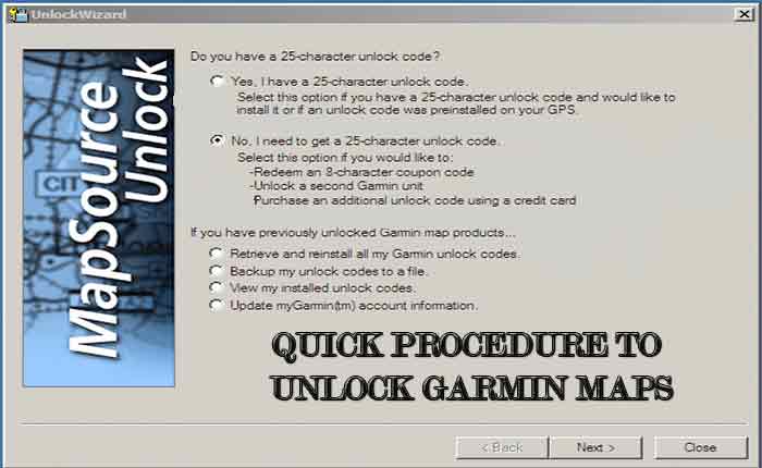 unlock garmin maps